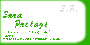 sara pallagi business card
